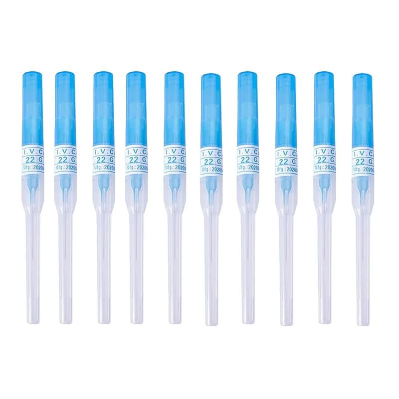 Caphstion I.V. Catheter Piercing Needles Stainless Steel Body Piercing Needles for Lip Eyebrow Navel Earrings, Blue 22G 10pcs