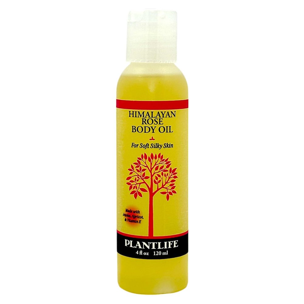 Plantlife Himalayan Rose Body Oil - Moisturizing Natural Body Oil for All Skin Types - Nourishing Dry Skin and Making It Feel Soft and Silky for Women & Men - Bath, Body & Massage Oil - 4oz