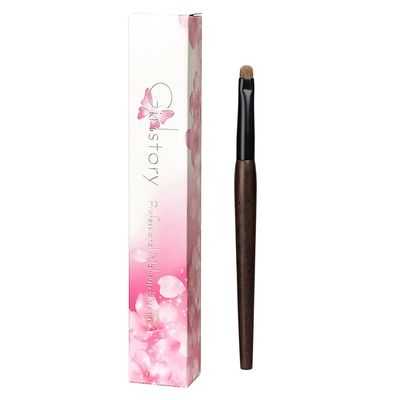 1pc Hand Crafted Makeup Brushes Soft Undyed Saikoho Goat Hair Face Powder Contour Eye Shadow Blending Brush Ebony Wood Handle Professional Make Up Brushes (T126)