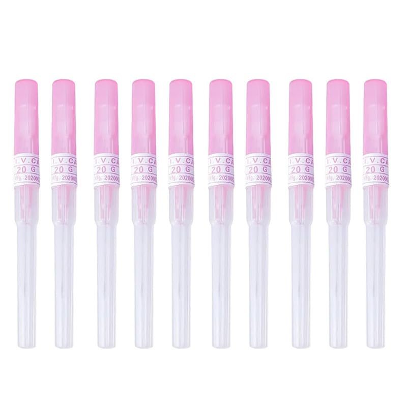 Caphstion I.V. Catheter Piercing Needles Stainless Steel Body Piercing Needles for Lip Eyebrow Navel Earrings, Pink 20G 10pcs
