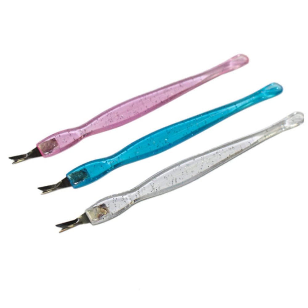 ARTSEWPLY 12Pcs Cuticle Trimmer and Pusher Nail Art Tools for Dead Skin Removal Non Slip Handle for Nail Care and Pedicure Blue White Red