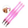 ARTSEWPLY 12Pcs Cuticle Trimmer and Pusher Nail Art Tools for Dead Skin Removal Non Slip Handle for Nail Care and Pedicure Blue White Red view 4