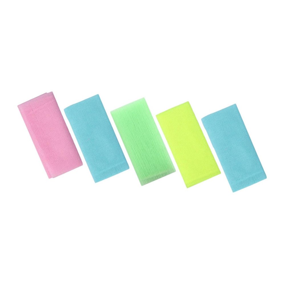 ASAKKURA 5Pcs Exfoliating Bath Towels Long Back Strips for Body Scrub Durable and Easy to Clean Shower Towels for Exfoliating Dead Skin