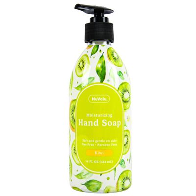 NuValu Liquid Hand Soap  Kiwi Scent, Moisturizing Hand Wash, Gentle Formula for Soft and Clean Hands, 14 oz Pump Bottle (1 pack)