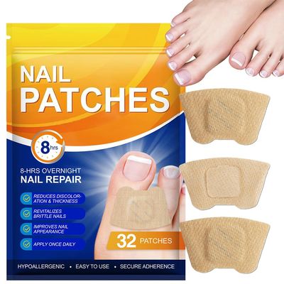Nail Patches, 32 Pcs Toenail Care Patches for Dry, Weak & Cracked Nails, Deeply Moisturizing Nail, Protector and Improve the Appearance for Toenails