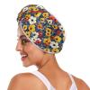 Hair Towel Wrap 2 Pack, Pop Flowers (21) Microfiber Hair Drying Turban with Button, Quick Absorbent Wet Hair Towel for Women view 3