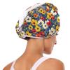 Hair Towel Wrap 2 Pack, Pop Flowers (21) Microfiber Hair Drying Turban with Button, Quick Absorbent Wet Hair Towel for Women view 4