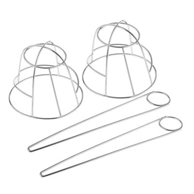 Beavorty 2 Sets Hair Bun Cover: French Bun Maker Holder Cage Metal Wire Fork Hollow Out Round Dome Slide Pin Clip For Women Girls Styling Thin Hair Accessories