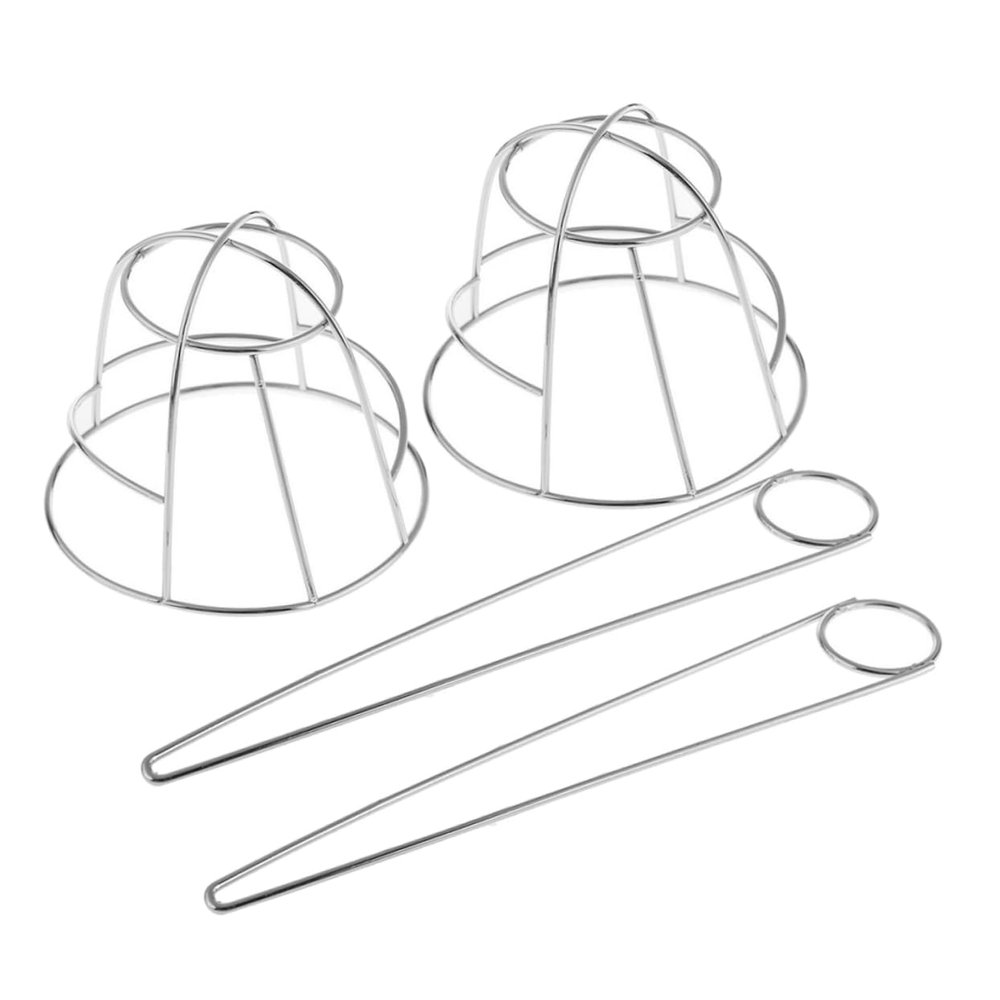 Beavorty 2 Sets Hair Bun Cover: French Bun Maker Holder Cage Metal Wire Fork Hollow Out Round Dome Slide Pin Clip For Women Girls Styling Thin Hair Accessories