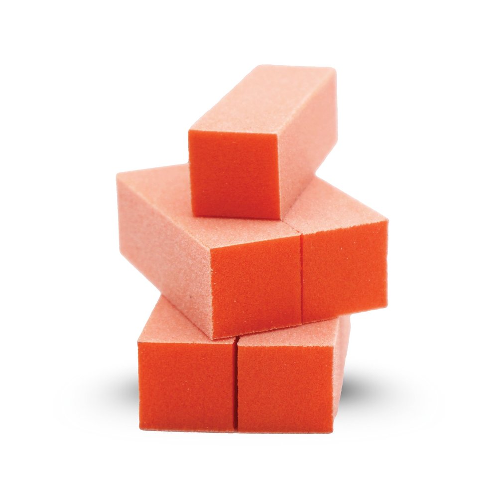 3 Way Nail Buffer Block - Orange White 100/180 500pcs