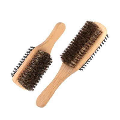 2Pcs Double Sided Boar Bristle Hair and Beard Brushes for Gentle Grooming and Cleaning Versatile Styling Tool for Men Includes and Brushes