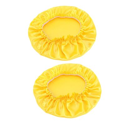 2Pcs Silk Lace Sleeping Caps for Women Round Beauty Hats for Hair Care Stylish Nightwear for Chemo Sleeping and Beauty Treatments Yellow