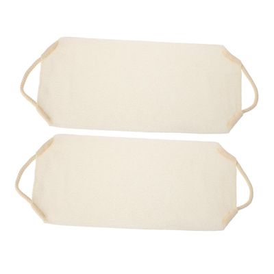 2pcs Stretchable Back Exfoliator Towel Deep Clean Shower Scrubber for Body Feet Legs Beige for Family Use Dead Skin Removal and Comfortable Experience