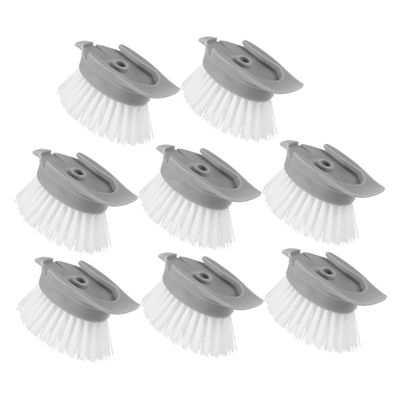 MOLUCKFU 8-Piece Long Handle Automatic Liquid Dispensing Cleaning Brush Heads Set Cleaning Tool for Dishwashing and Home Use
