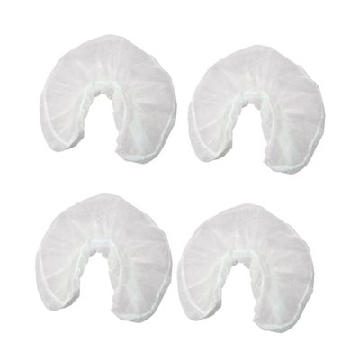 BESTOYARD 50Pcs Disposable U Shaped Pillow Covers Non Woven Headrest Protectors for Hotel Travel Massage Therapists White