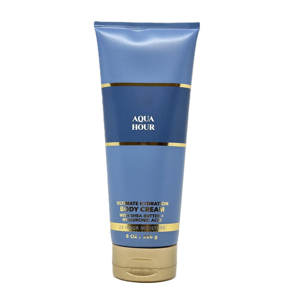 Bath and Body Ultimate Hydration Body Cream 24 Hour Moisture (8 oz / 226 g, Aqua Hour)
