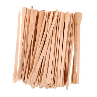 LALADEFIEE 100PCS Wooden Wax Sticks for Hair Removal Oval Wax Applicators for Body Eyebrow and Nose Hair Disposable Waxing Rods for Personal Care