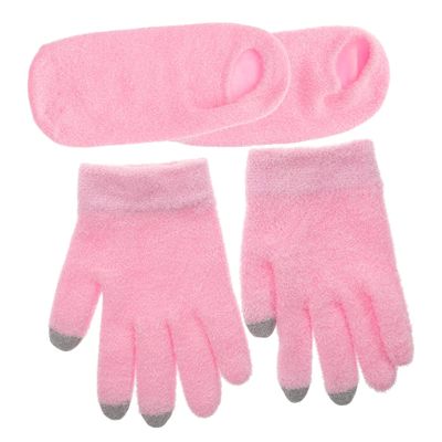 Beavorty 4Pcs Moisturizing Gel Gloves and Socks for Women for Dry Cracked Skin Reusable Overnight Hydration for Hand and Foot Care