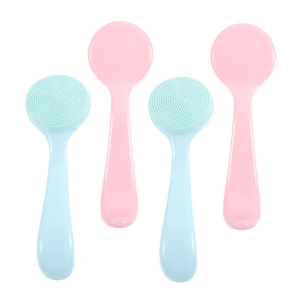 4Pcs Silicone Face Cleansing Brush Exfoliating Facial Scrubber for Gentle Makeup Removal Blackhead Exfoliator for Daily Skincare Routine