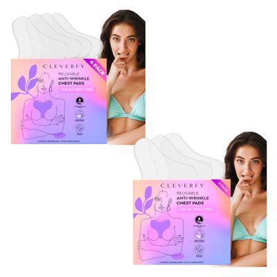 CLEVERFY Silicone Chest Wrinkle Pads for Dcollet - 3 x 4 Tshape