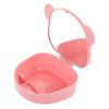 Beavorty Portable Makeup Organizer with Mirror Cute Bear Ear Design for Travel Compact Storage Box for Hair Accessories Cotton Swabs and Jewelry Stylish and Sturdy Makeup Case view 1