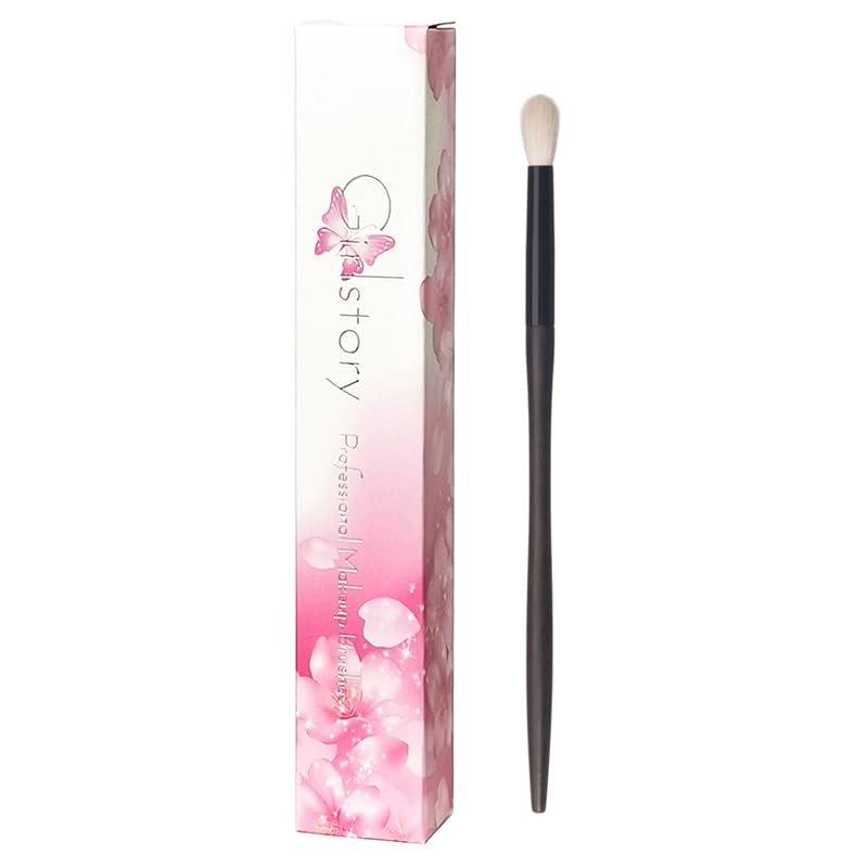 1pc Hand Crafted Makeup Brushes Soft Goat Fox Squirrel Hair Synthetic Fiber Face Powder Contour Eye Shadow Blending Eyebrow Brush Ebony Wood Handle Professional Make Up Brushes (F13)