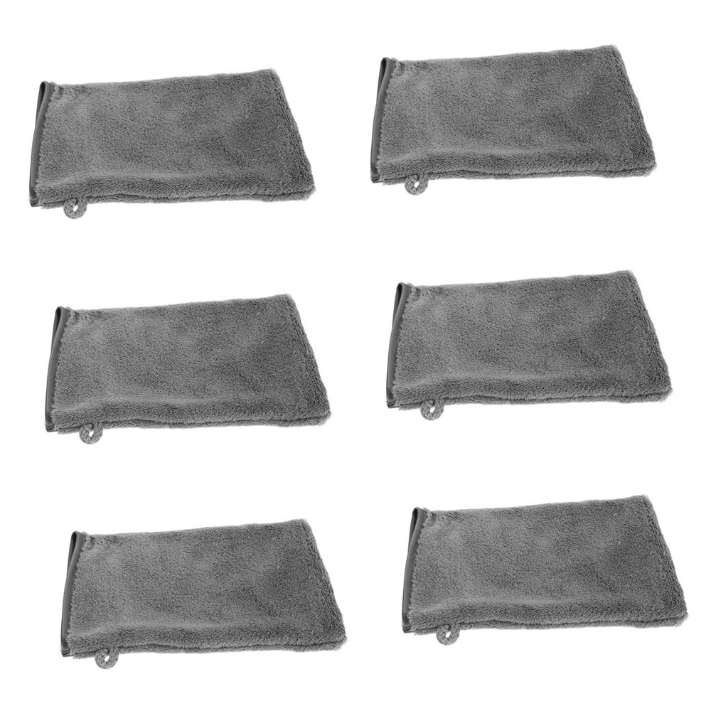 DECORNIJIA 6Pcs Reusable Soft Face Mittens Microfiber Bath Spa Mitts for Makeup Removal Hand Washing Gentle European Style Washcloths for Shower Spa Use