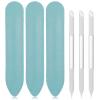 3 PCS Glass Cuticle Tool with Leather Case Dual Ended Transparent Cuticle Remover Tool Angled Filing Pusher Double Sided Glass Manicure Stick with Pointed and Slanted Ends for Nail Salons Home view 1