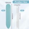 3 PCS Glass Cuticle Tool with Leather Case Dual Ended Transparent Cuticle Remover Tool Angled Filing Pusher Double Sided Glass Manicure Stick with Pointed and Slanted Ends for Nail Salons Home view 2