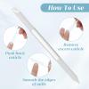 3 PCS Glass Cuticle Tool with Leather Case Dual Ended Transparent Cuticle Remover Tool Angled Filing Pusher Double Sided Glass Manicure Stick with Pointed and Slanted Ends for Nail Salons Home view 4
