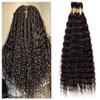 Wet and Wavy Human Braiding Hair No Weft Super Wavy Bulk Human Hair For Boho Braids 100g (1Pack-4PCS) 100% Virgin Human Hair Super French Micro Braiding Bohemian Braids (Super Wavy#1B), 14 Inch) view 1