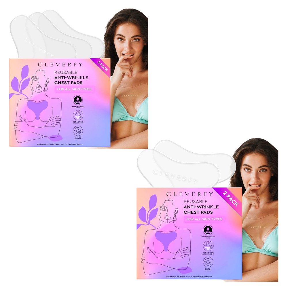 CLEVERFY Silicone Chest Wrinkle Pads for Dcollet - 3 x 2 Tshape