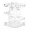 360 Rotating Cosmetic Organizer, Large Capacity Clear Storage Rack for Vanity, Elegant Beauty Organizer view 3