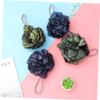 Healeved Colorful Shower Balls 4-Pack Dual Spheres for Adults and Kids Soft Exfoliating Bath Sponges for Daily Shower Use view 2