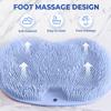Shower Foot Scrubber Mat with Non-Slip Suction Cups, Foot and Back Cleaning Pad, Silicone Exfoliating Pad, Anti-Slip Bathroom Shower Foot Pad with Suction Cups and Drainage Holes (Brown) view 3