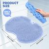 Shower Foot Scrubber Mat with Non-Slip Suction Cups, Foot and Back Cleaning Pad, Silicone Exfoliating Pad, Anti-Slip Bathroom Shower Foot Pad with Suction Cups and Drainage Holes (Brown) view 4