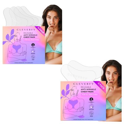 CLEVERFY Silicone Chest Wrinkle Pads for Dcollet - 2 x 4 Tshape