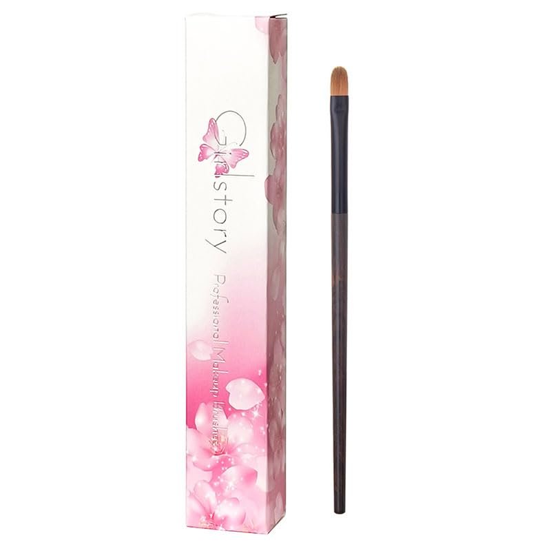 1pc Hand Crafted Makeup Brushes Soft Goat Fox Hair Synthetic Fiber Face Powder Contour Blush Eye Shadow Blending Eyebrow Brush Ebony Wood Handle Professional Make Up Brushes (09)