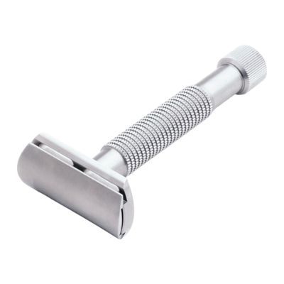 Rex Supply Co. Envoy XL Stainless Steel Double Edge Safety Razor Long Handle 3-Piece Razor | Made in USA | Premium Fixed Blade Wet Shaving Razor for Men | Smooth, Comfortable & Close Shaves