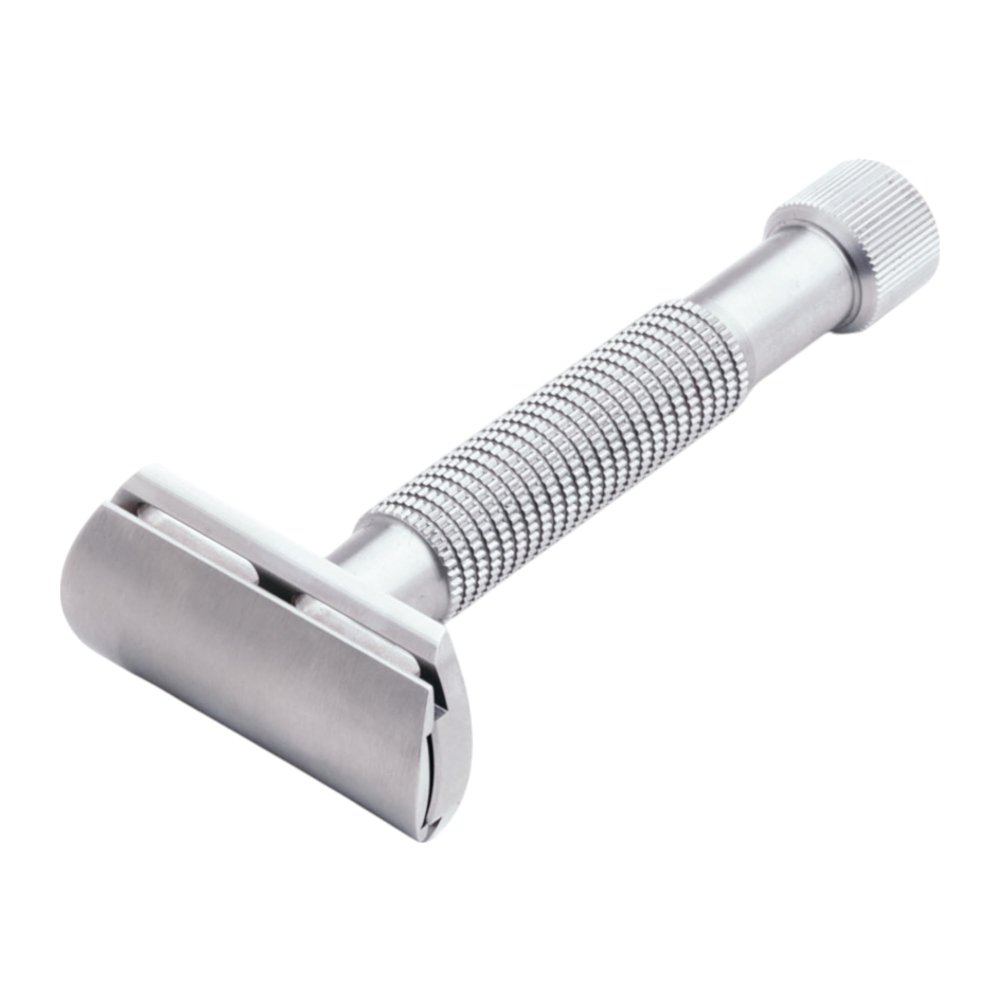 Rex Supply Co. Envoy XL Stainless Steel Double Edge Safety Razor  Long Handle 3-Piece Razor | Made in USA | Premium Fixed Blade Wet Shaving Razor for Men | Smooth, Comfortable & Close Shaves