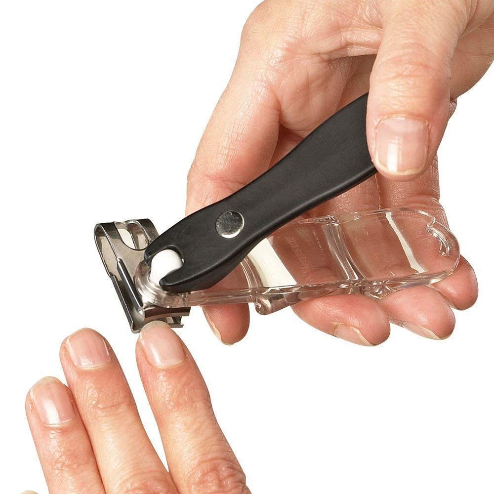 360 Degree Rotary Nail Clipper | Stainless Steel Ergonomic Fingernail Toenail Trimmer, 3.5 inch