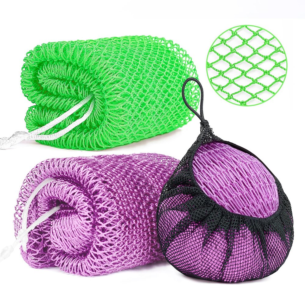 2 Pack African Net Sponge Exfoliating Scrubber Bath Sponge for Daily Use