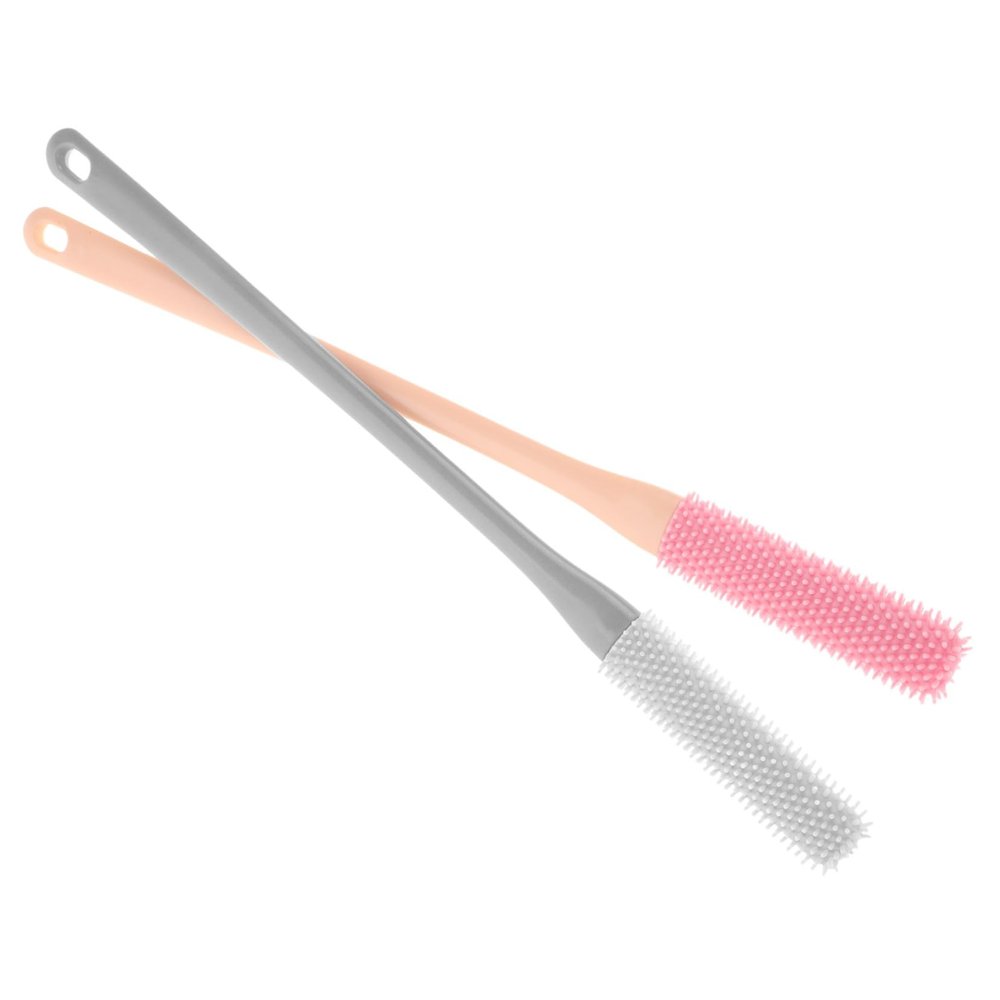 2Pcs Silicone Toe Cleaning Brush with Comfortable Grip Long Handle Foot Scrubber for Shower Durable and Stylish Foot Care Tool for Cleaning Between Toes