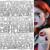 170 PCS Halloween Body Face Painting Stencils for Adult Kids, Women Men Couple Temporary Tattoos Stencils,Glitter Tattoos Stencils Kit for DIY Halloween Carnival Dance Party Supplies view 1
