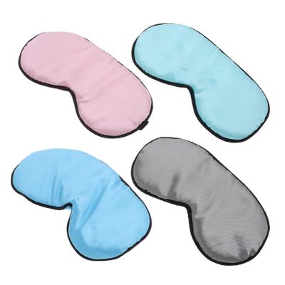 4pcs Double Sided Satin Sleep Mask for Travel Relaxation Comfortable Eye Cover with Elastic Strap for Naps Light Blocking