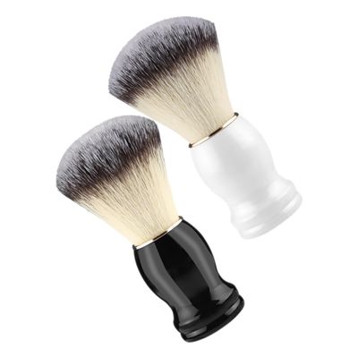 BATHVEVE Men's Soft Bristle Shaving Brush Set 2pcs Traditional Manual Shave Brush for Beard Foam Barber Accessories for Hair Salon and Grooming