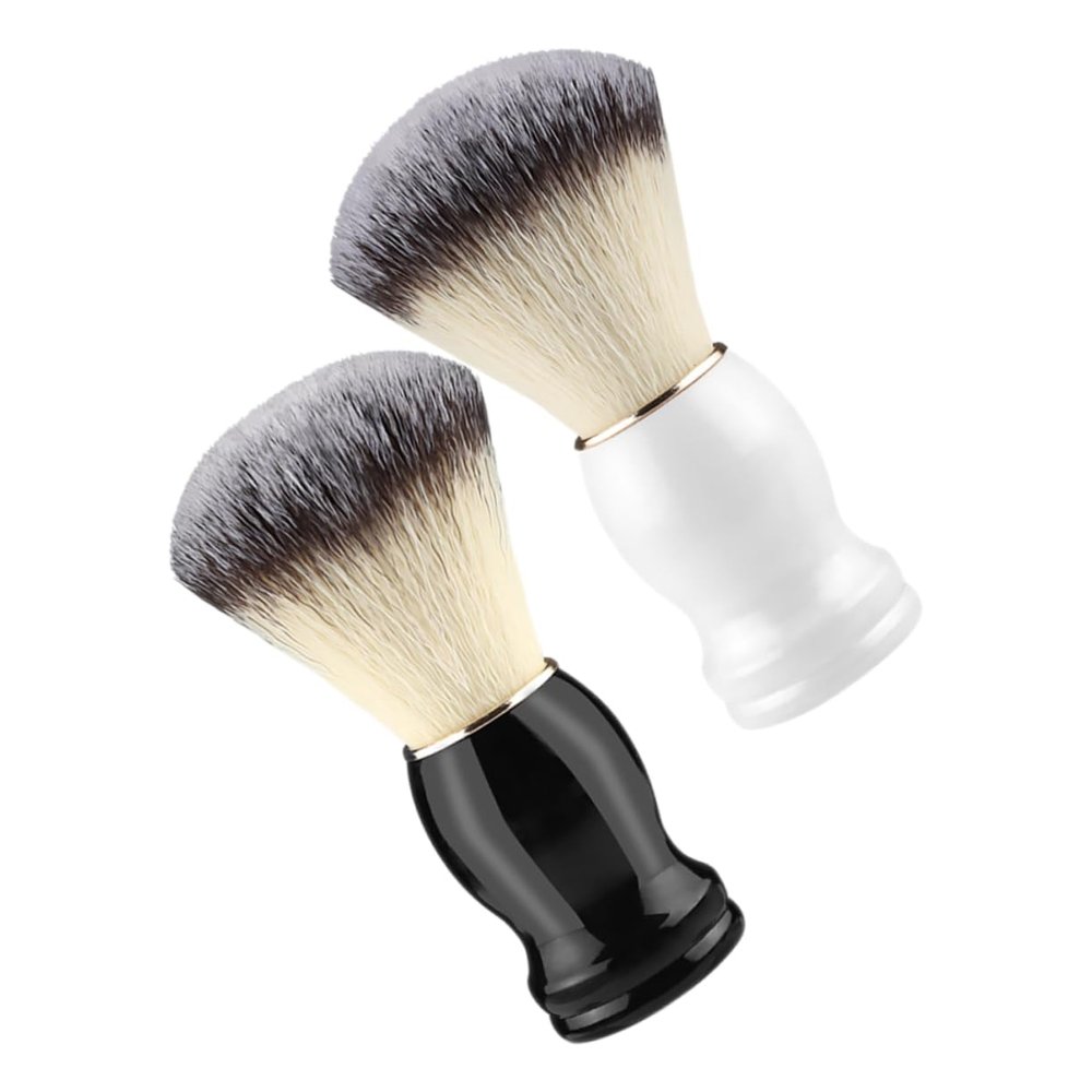 BATHVEVE Men's Soft Bristle Shaving Brush Set 2pcs Traditional Manual Shave Brush for Beard Foam Barber Accessories for Hair Salon and Grooming