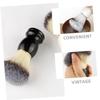 BATHVEVE Men's Soft Bristle Shaving Brush Set 2pcs Traditional Manual Shave Brush for Beard Foam Barber Accessories for Hair Salon and Grooming view 3