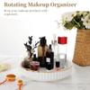 10 Inch Rotating Makeup Organizer Tray, White Plastic Cosmetic Storage, 360 Rotatable Display Holder for Bathroom & Kitchen view 2