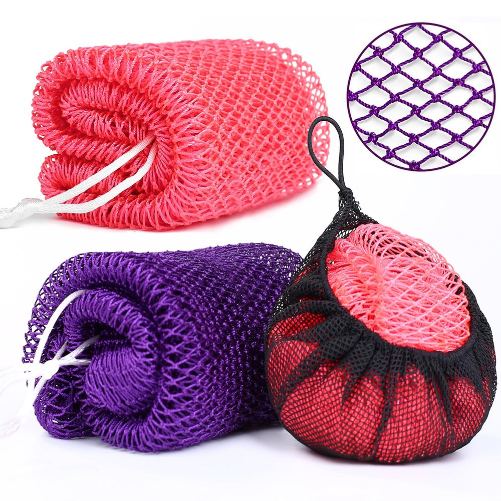 2 Pack African Net Sponge Exfoliating Body Scrubber Bath Sponge for Daily Use